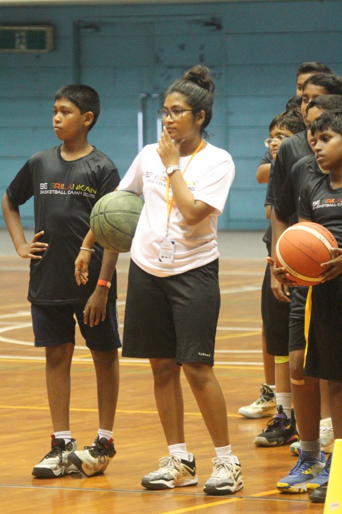 Young players in a coaching drill